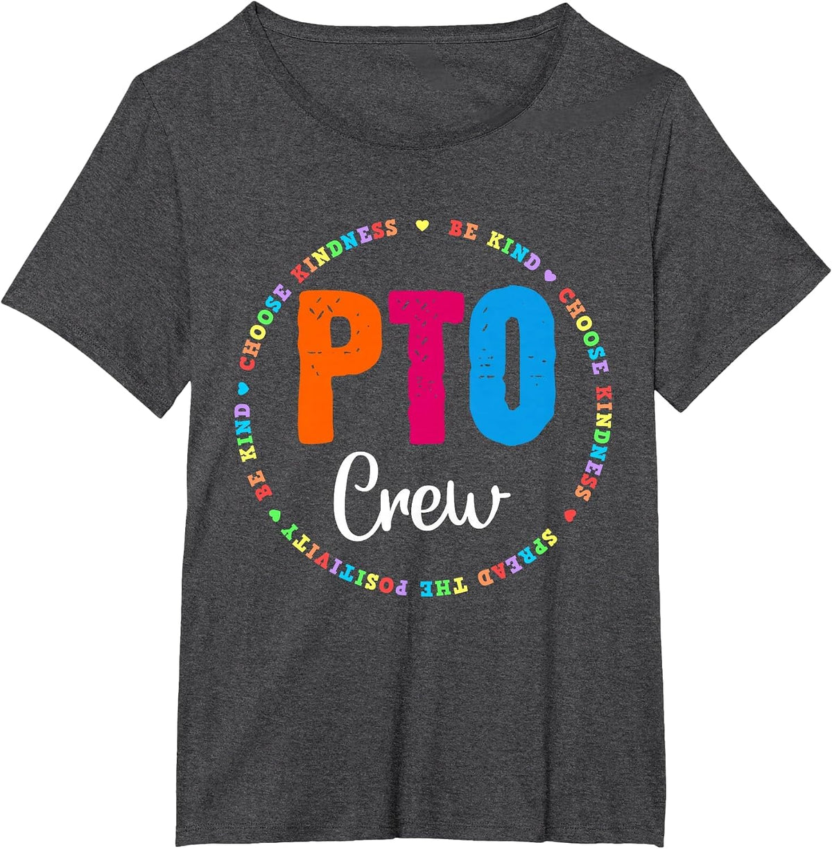 PTO Crew Parent School Volunteer Board Mom Parent Teacher T-Shirt - Dark Heather Grey