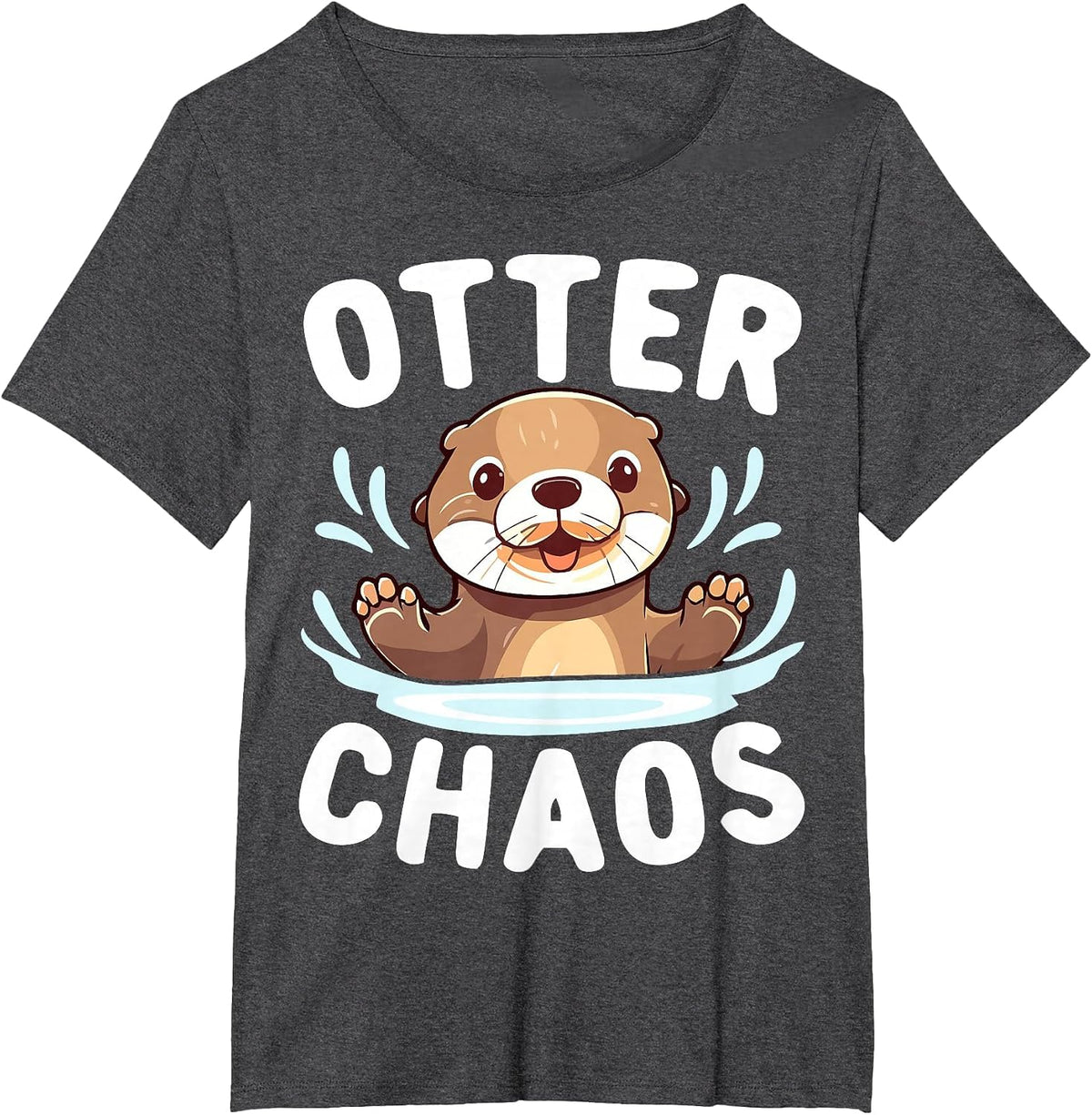 Otter Chaos Sea Animal Love Otters Fan T-Shirt - Dark Heather Grey