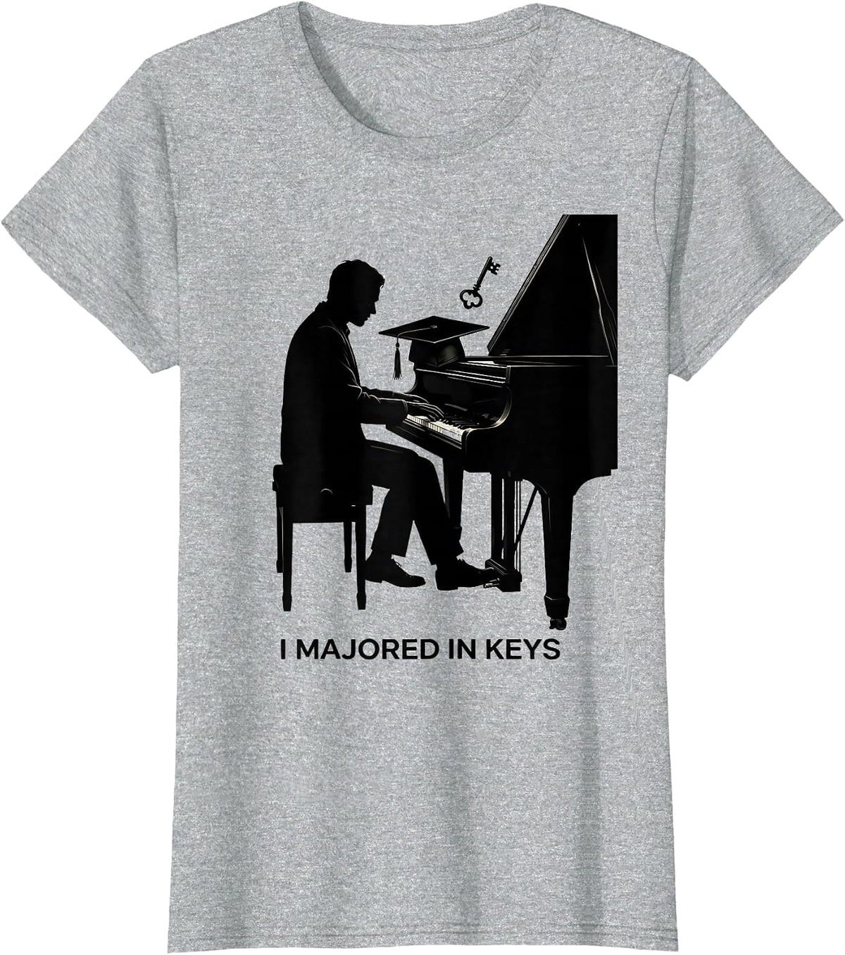 I Majored In Keys Funny Pianist Piano Teacher Gift T-Shirt - Heather Grey