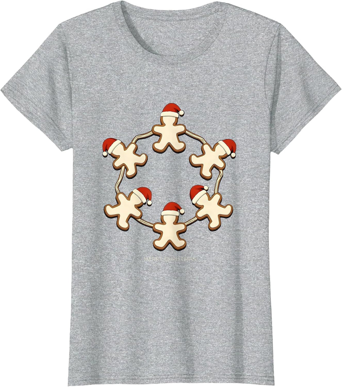 Merry Christmas Santa Hat Lights Family Matching Pajama T-Shirt - Heather Grey