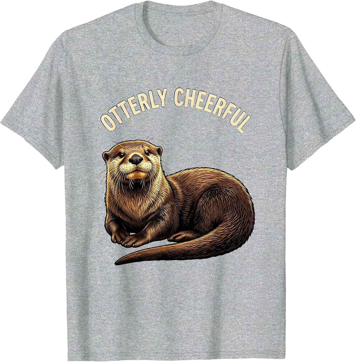 Men's Otterly Cheerful Funny Otter Lover Gift For Kids Teens T-Shirt - Heather Grey