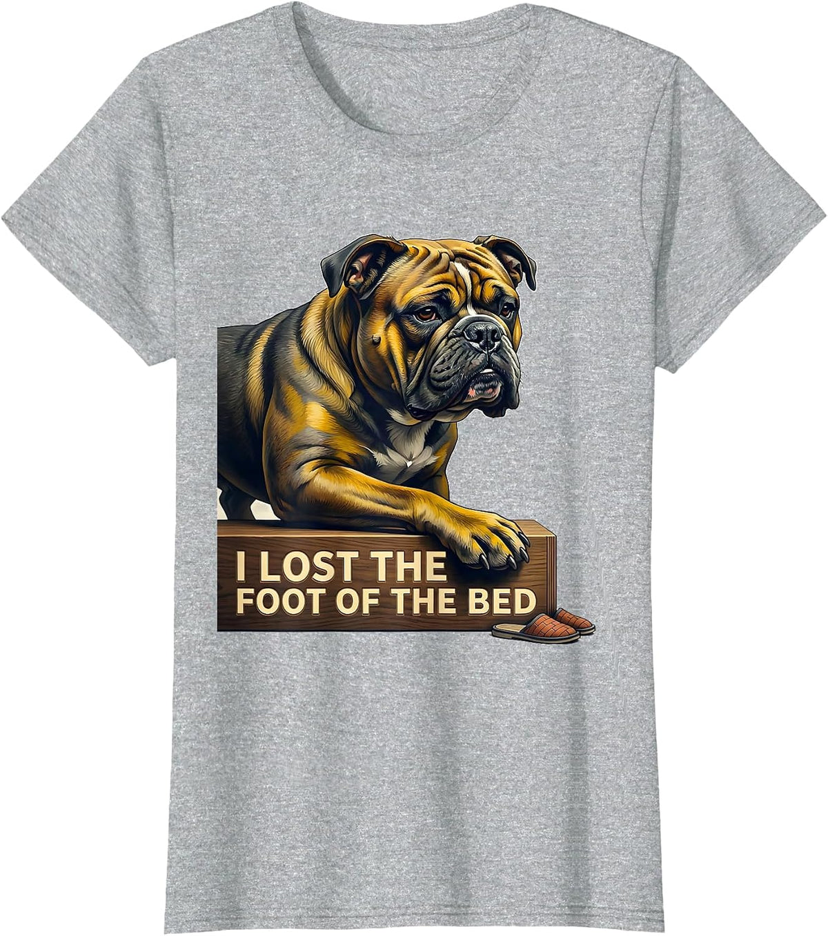 I Lost The Foot Of The Bed Funny Pitbull Dog Mom Humor T-Shirt - Heather Grey