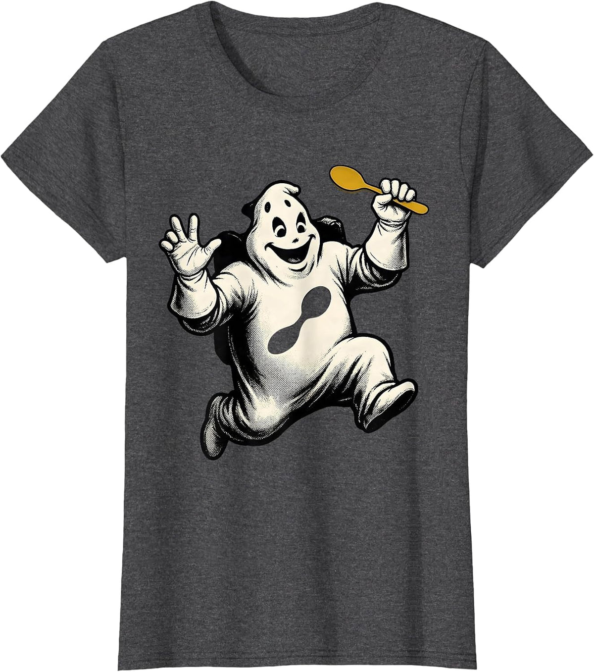 Women's Retro Cartoon Ghost Sped Para Teacher Halloween T-Shirt - Dark Heather Grey