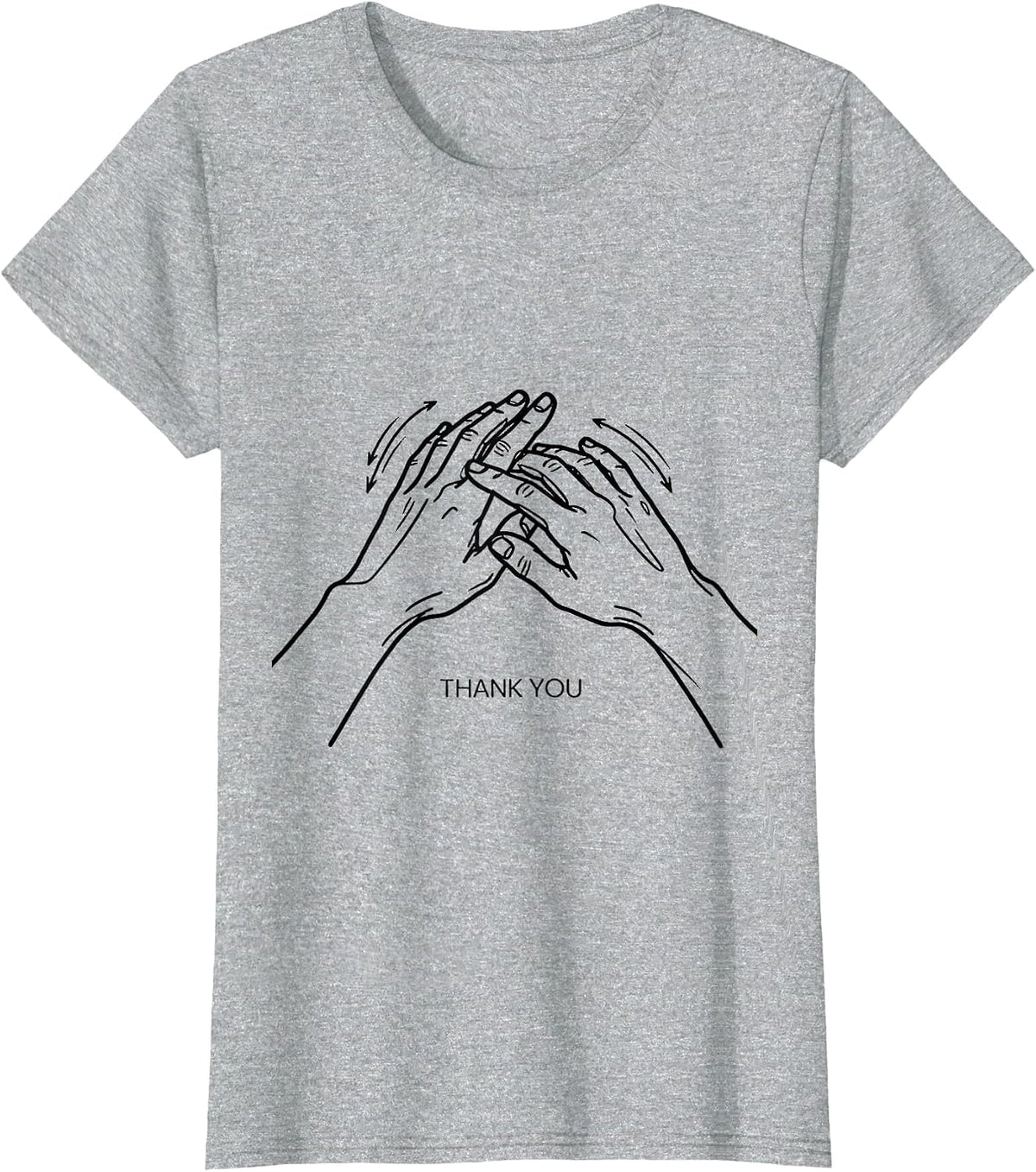 THANK YOU ASL Sign Language Teacher Gift Awareness T-Shirt - Heather Grey