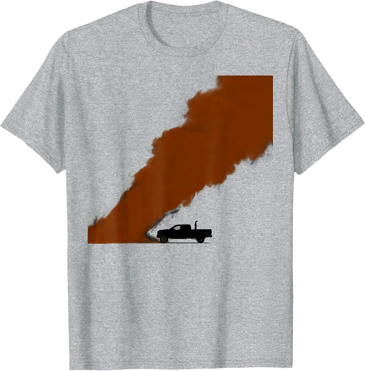 Men's Diesel Pickup Silhouette Minimalist Trucker Driver Humor T-Shirt - Heather Grey