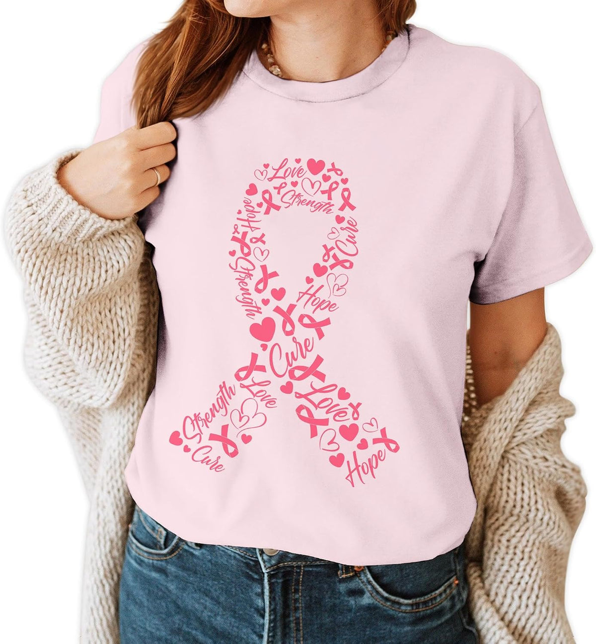 Breast Cancer Support Shirts - Christmas Tshirt - Dad Shirt - Breast Cancer Shirt 3