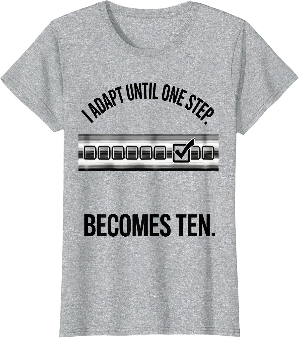 Women's I Adapt Until One Step Becomes Ten Line Art SPED Teacher T-Shirt - Heather Grey