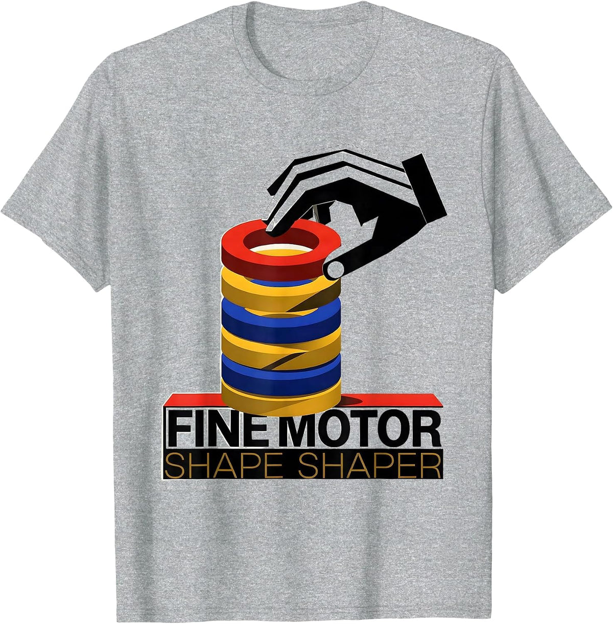 Men's Fine Motor Shape Shaper Bauhaus Modernist Occupational T-Shirt - Heather Grey