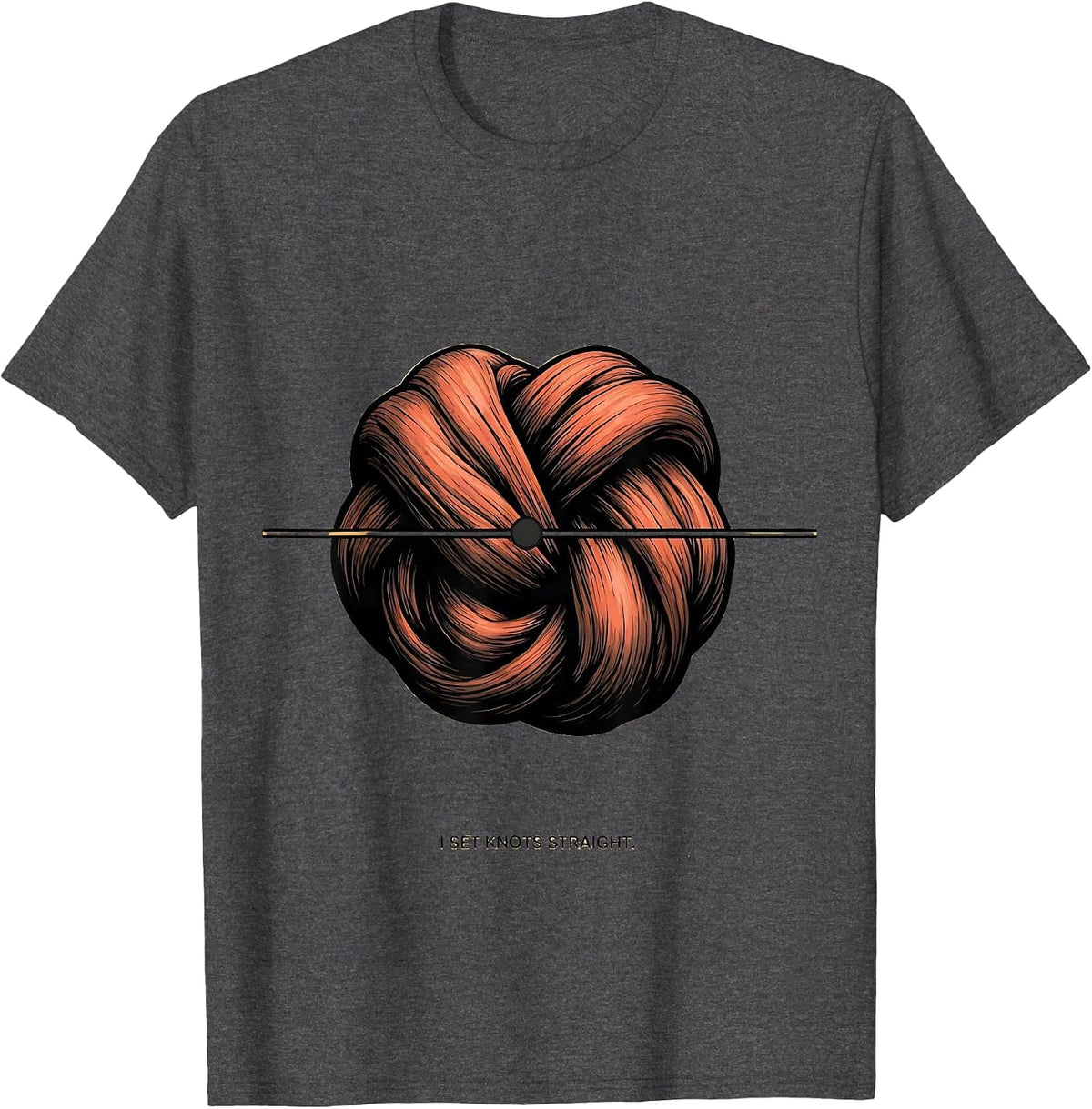 I Set Knots Straight Funny Massage Therapist LMT Gift T-Shirt - Dark Heather Grey