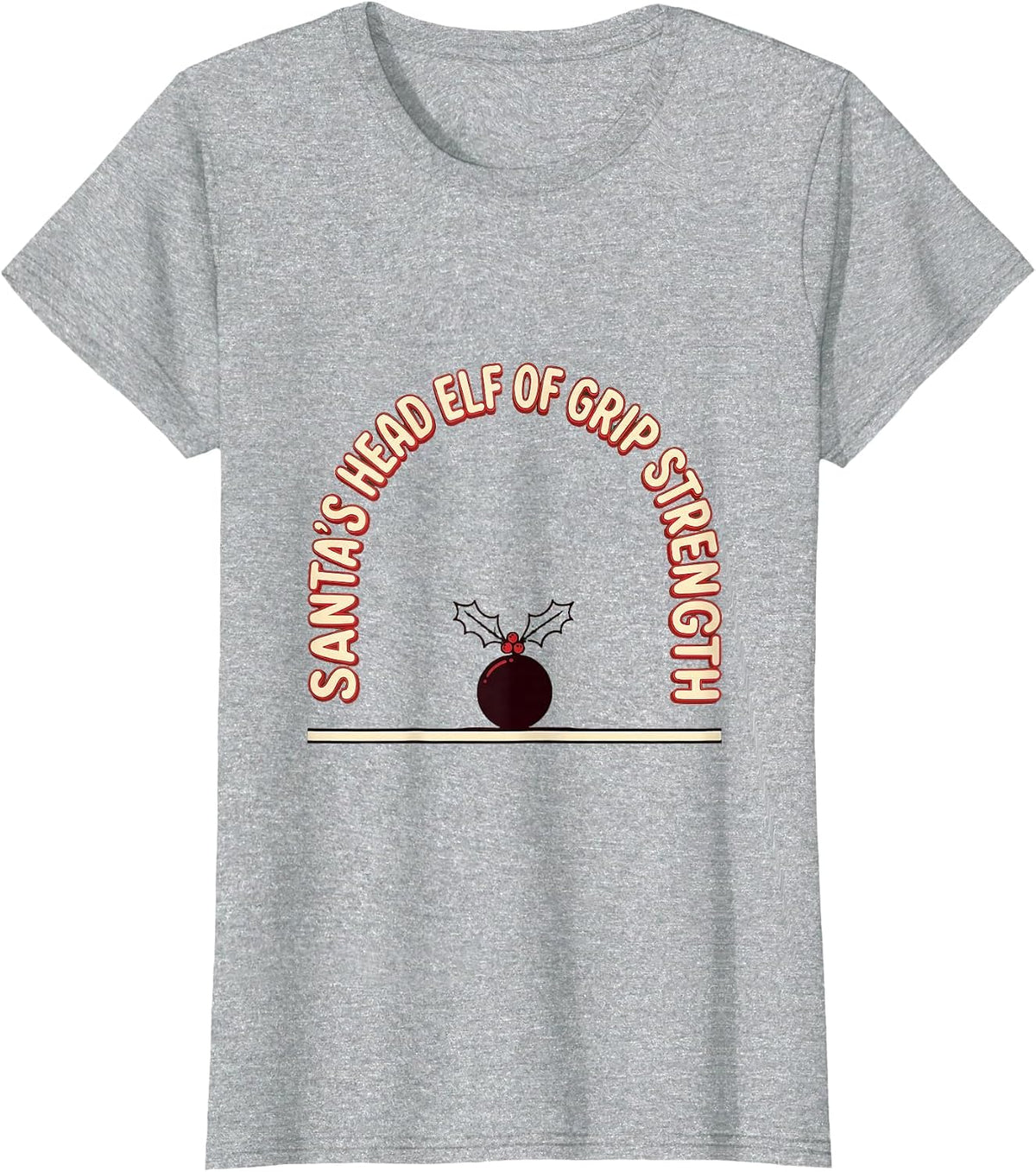 Santa's Head Elf of Grip Strength Funny Occupational Therapy T-Shirt - Heather Grey