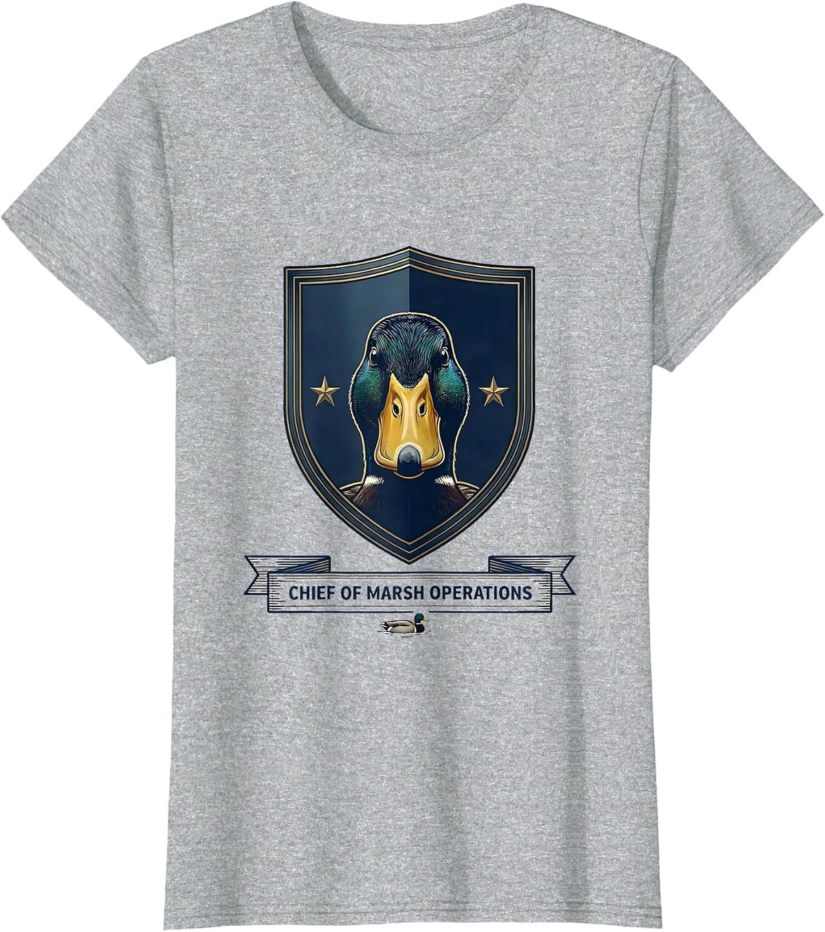 Chief Of Marsh Operations Funny Duck Hunter Waterfowl T-Shirt - Heather Grey