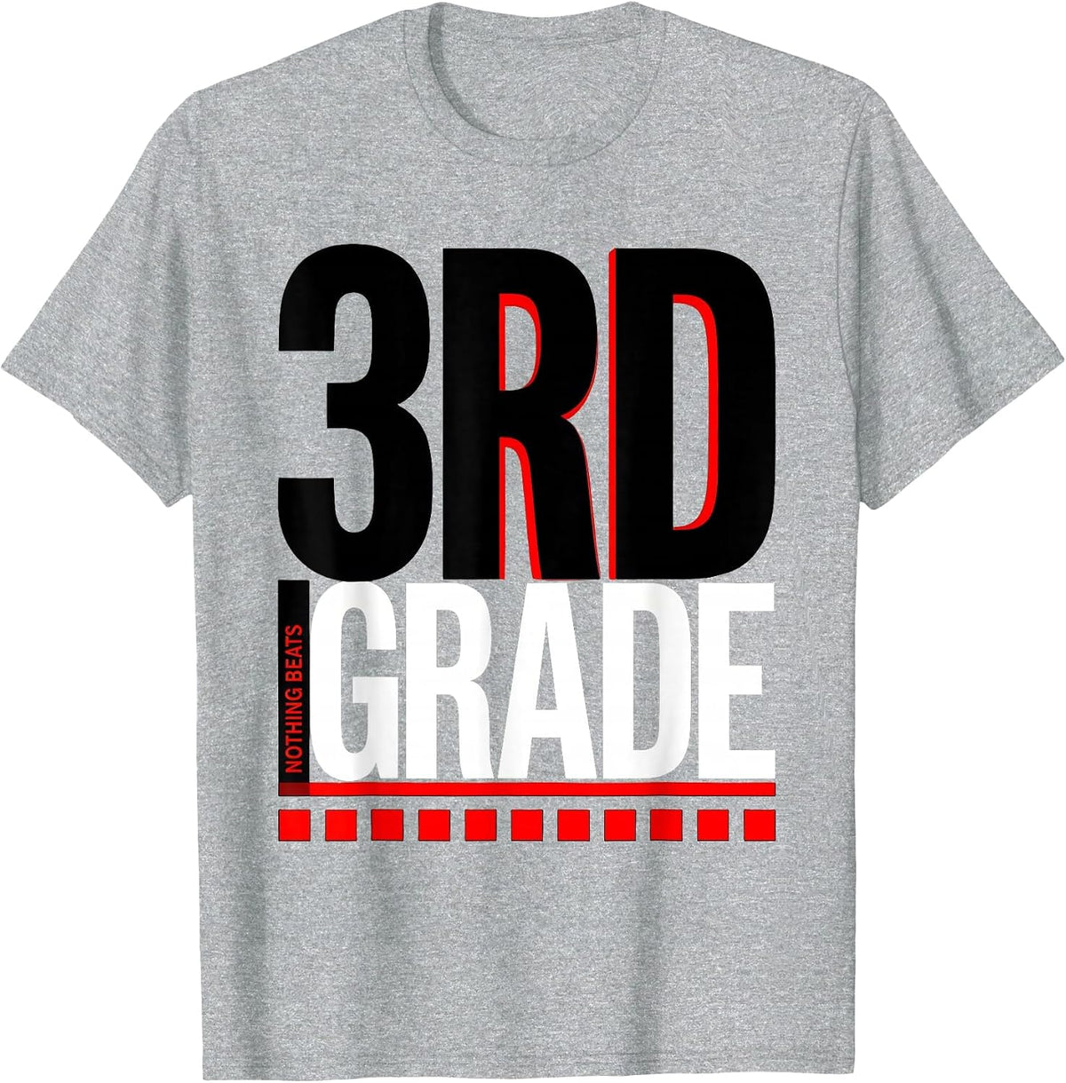 Men's Nothing Beats 3rd Grade Funny Teacher Back To School Crew T-Shirt - Heather Grey