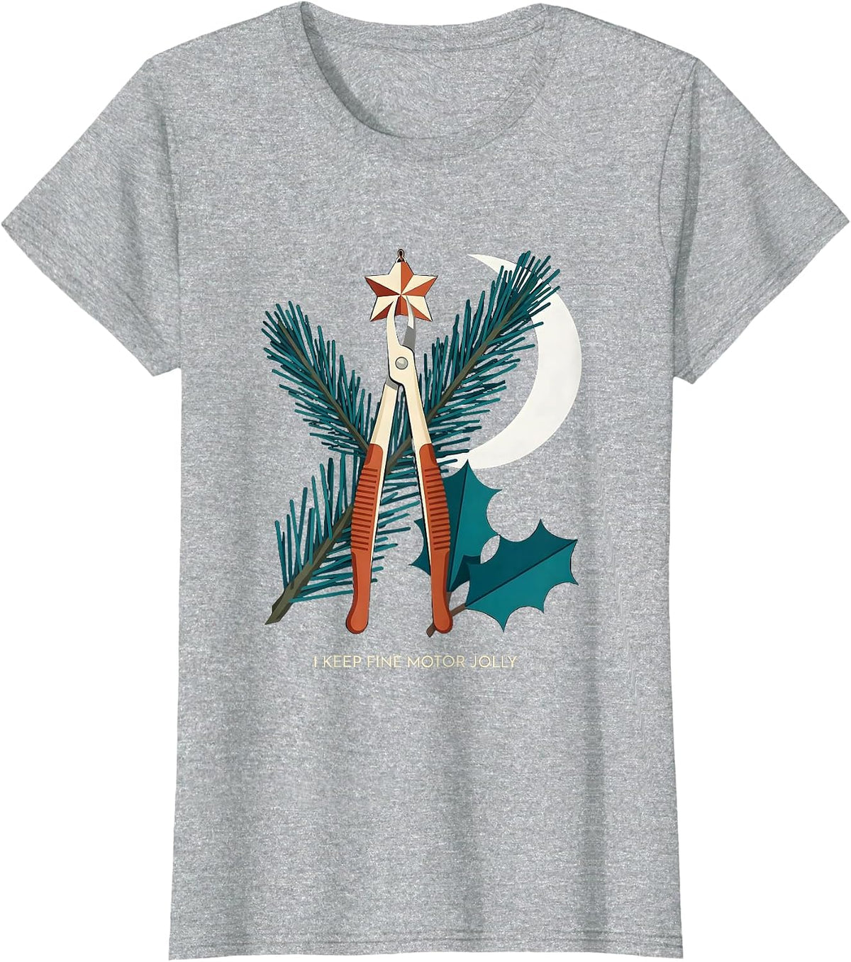 Women's I Keep Fine Motor Jolly Midcentury Modern Occupational T-Shirt - Heather Grey