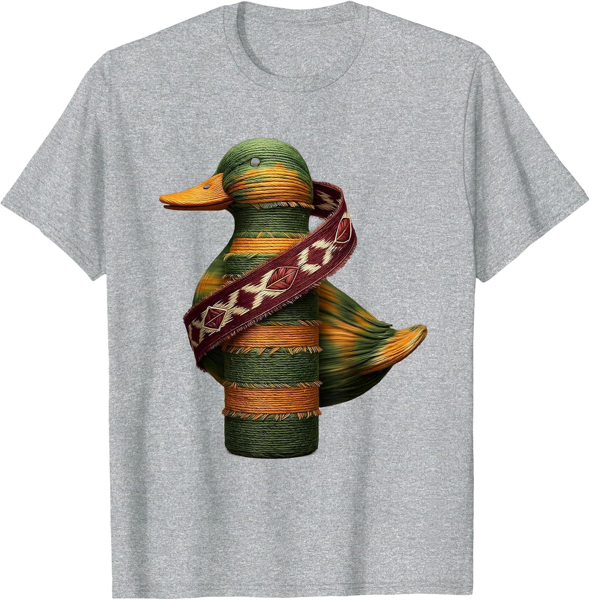 Men's Camo Duck Call Hunting Graphic Tee T-Shirt - Heather Grey