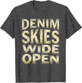 Men's Denim Skies Wide Open Cowgirl Design T-Shirt - Dark Heather Grey