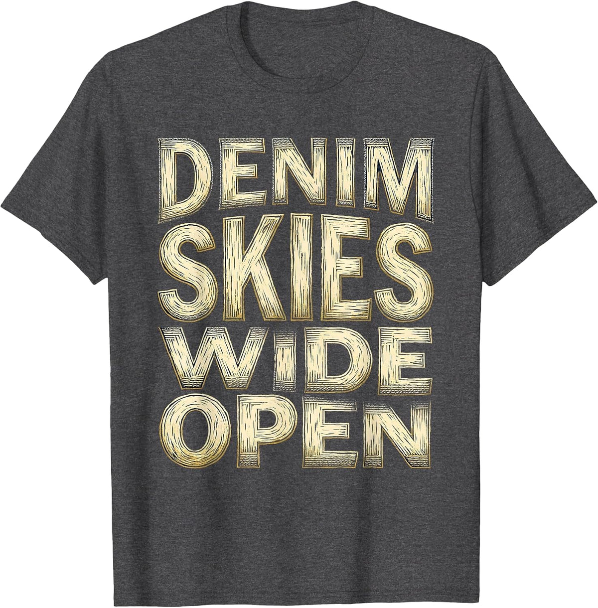 Men's Denim Skies Wide Open Cowgirl Design T-Shirt - Dark Heather Grey