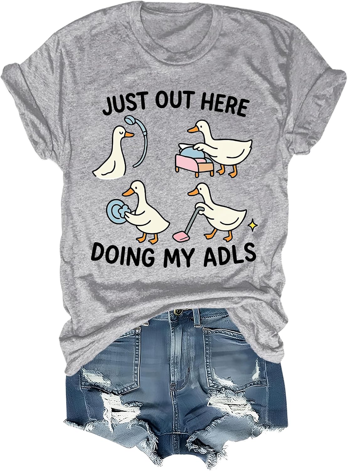 Just Doing My Adls Silly Goose Ot Shirt Funny Occupational Therapist T-Shirt - Grey