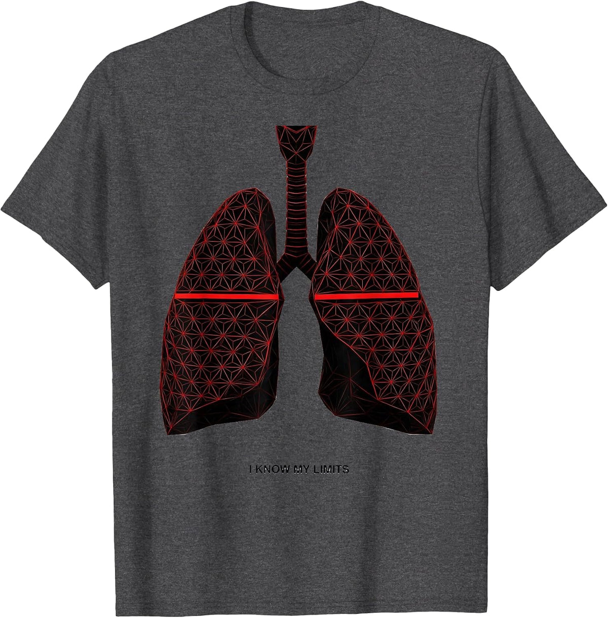 I Know My Limits Geometric Respiratory Therapist RT Humor T-Shirt - Dark Heather Grey