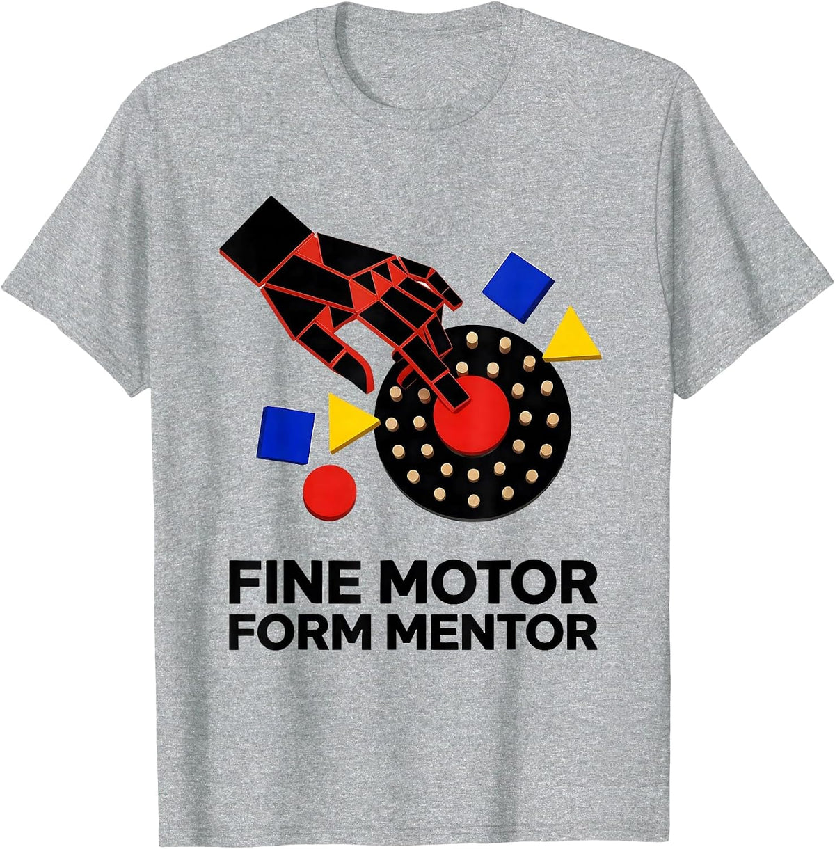 Men's Fine Motor Form Mentor Bauhaus Modernist Occupational T-Shirt - Heather Grey