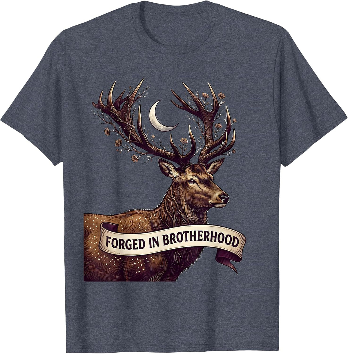 Forged in Brotherhood Iron Sharpens Iron Design T-Shirt - Heather Blue