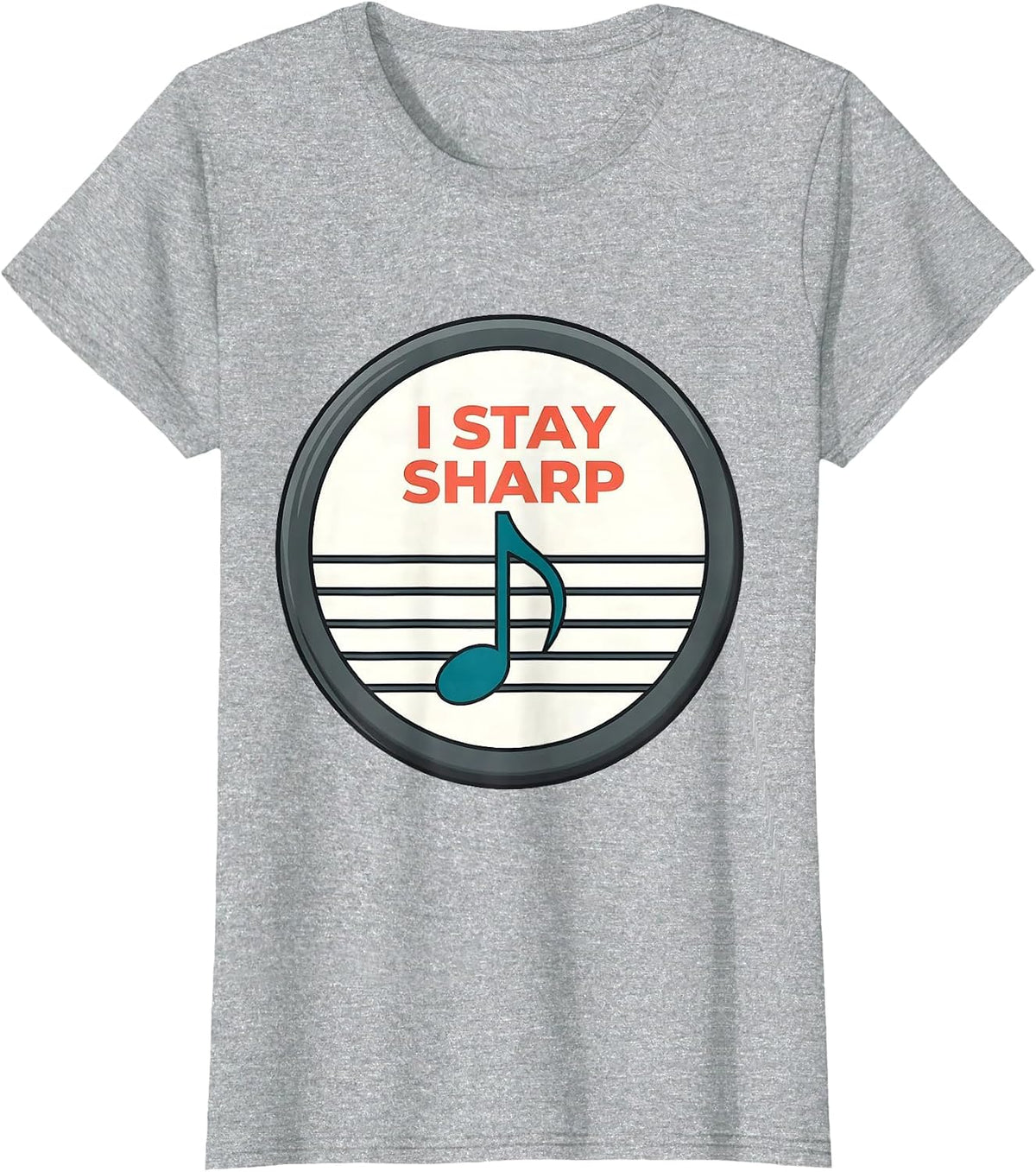 I Stay Sharp Funny Music Lover Pianist Humor T-Shirt - Heather Grey