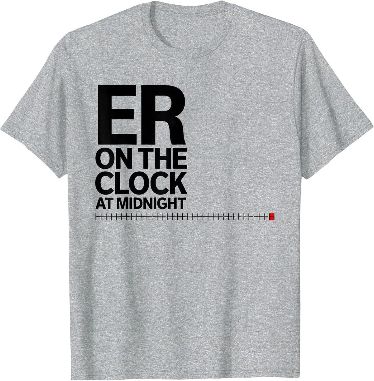Men's ER On The Clock At Midnight Funny Nurse Crew New Years Eve T-Shirt - Heather Grey