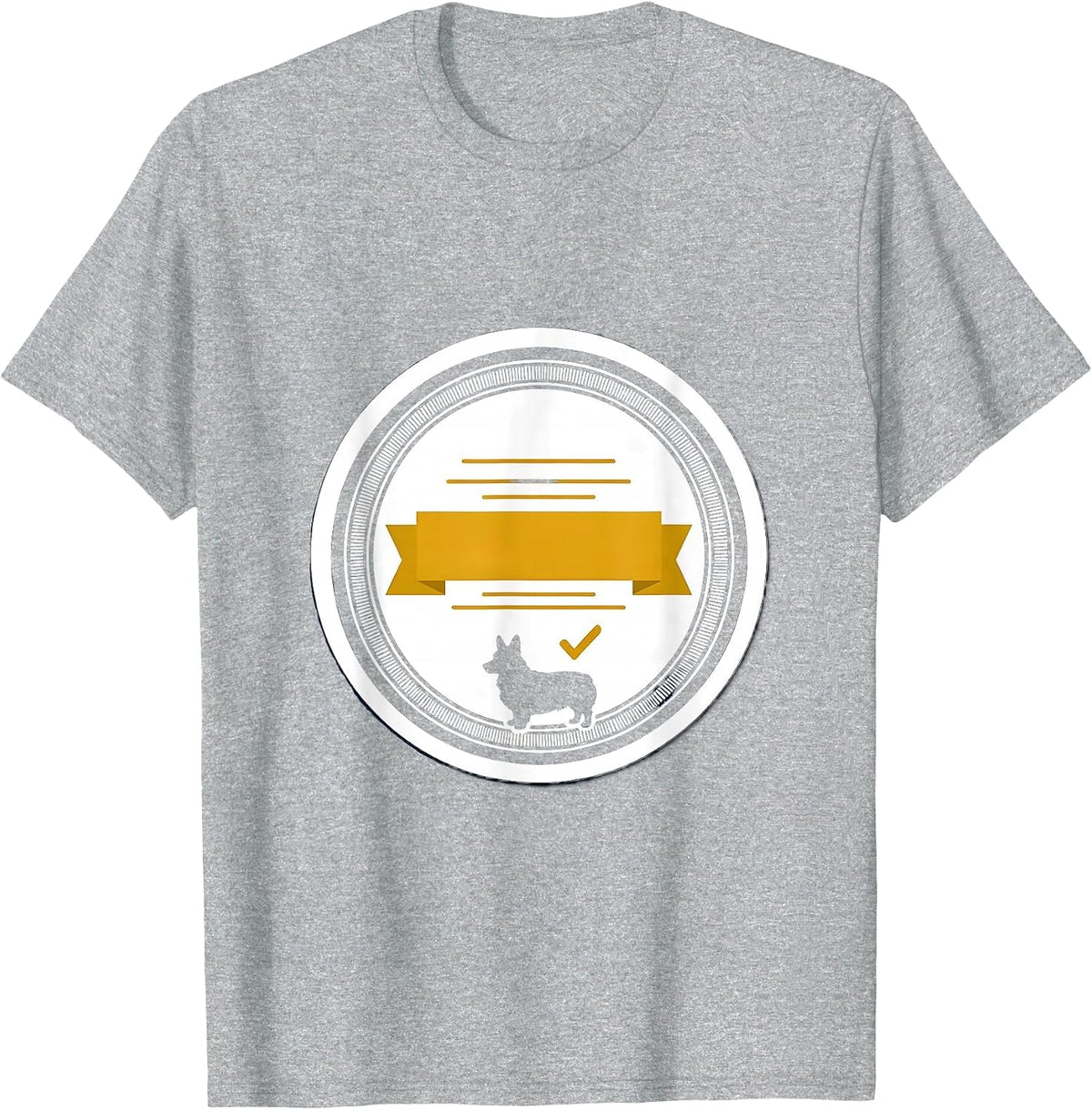 Men's Official Seal Corgi Dog Lover Sticker Humor T-Shirt - Heather Grey
