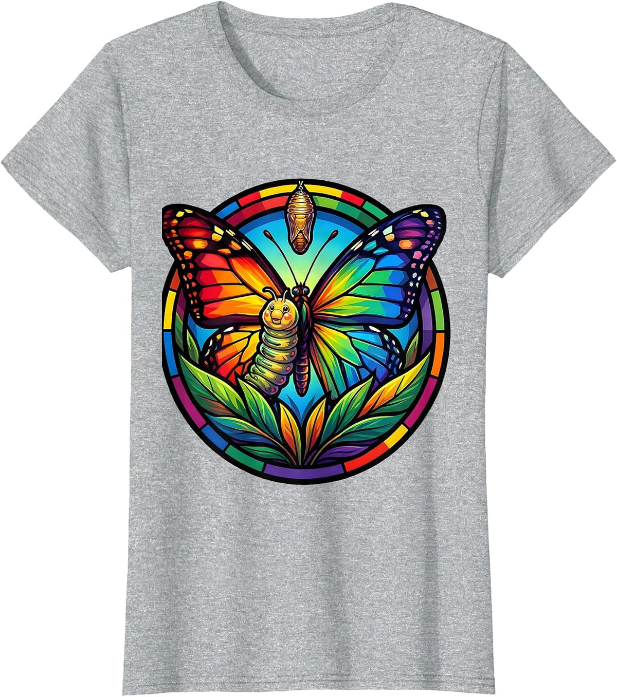Women's Special Education Caterpillar Butterfly Transformation T-Shirt - Heather Grey
