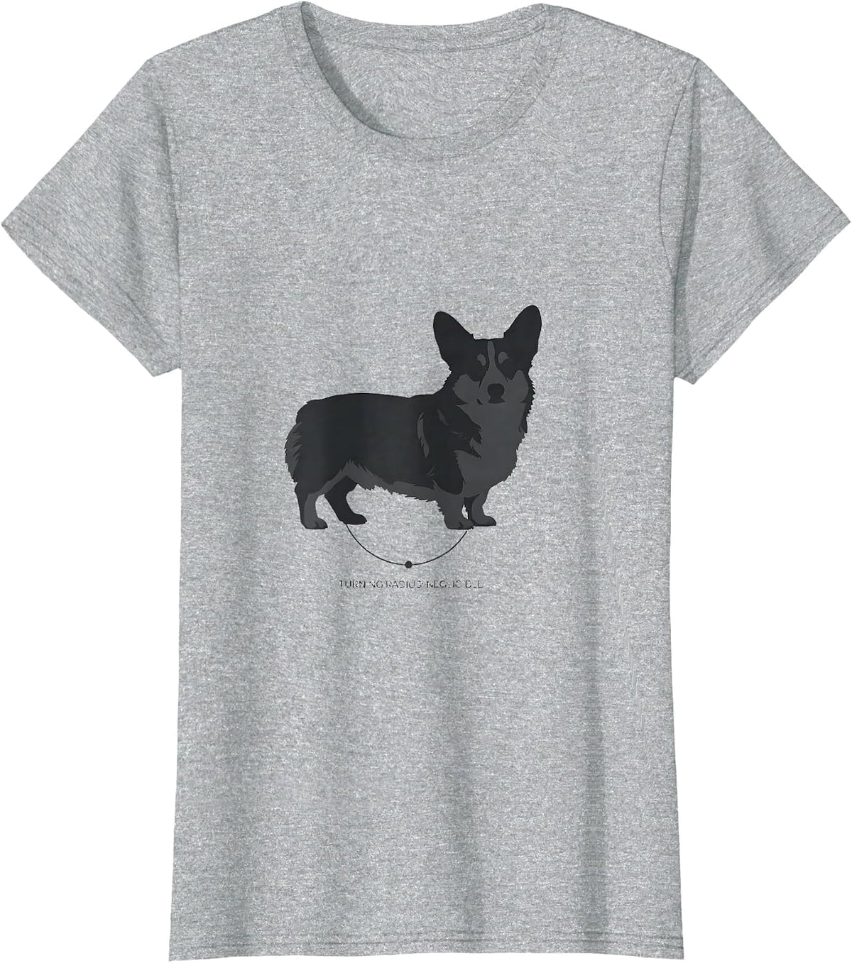 Turning Radius: Negligible Funny Corgi Dog Lover Retro T-Shirt - Heather Grey