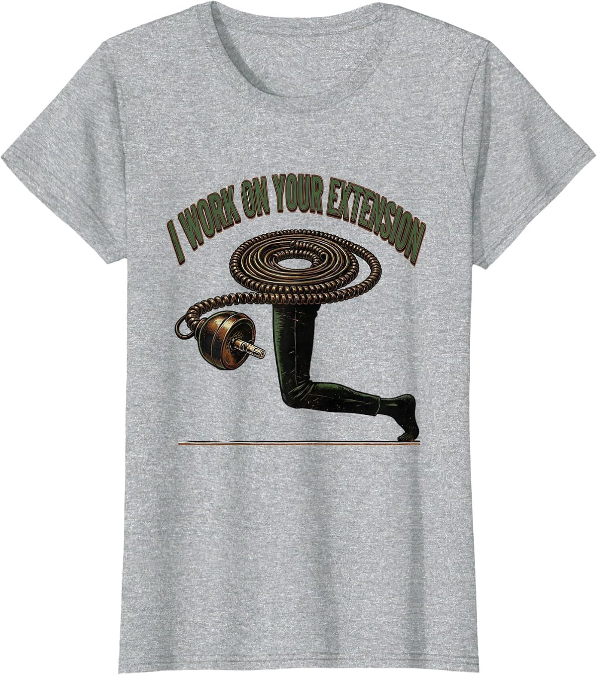 I Work On Your Extension Vintage Physical Therapist Funny T-Shirt - Heather Grey