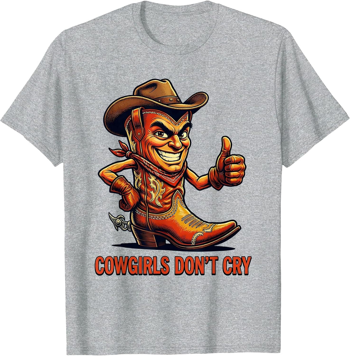 Men's Cowgirls Don't Cry Western Spirit Design T-Shirt - Heather Grey
