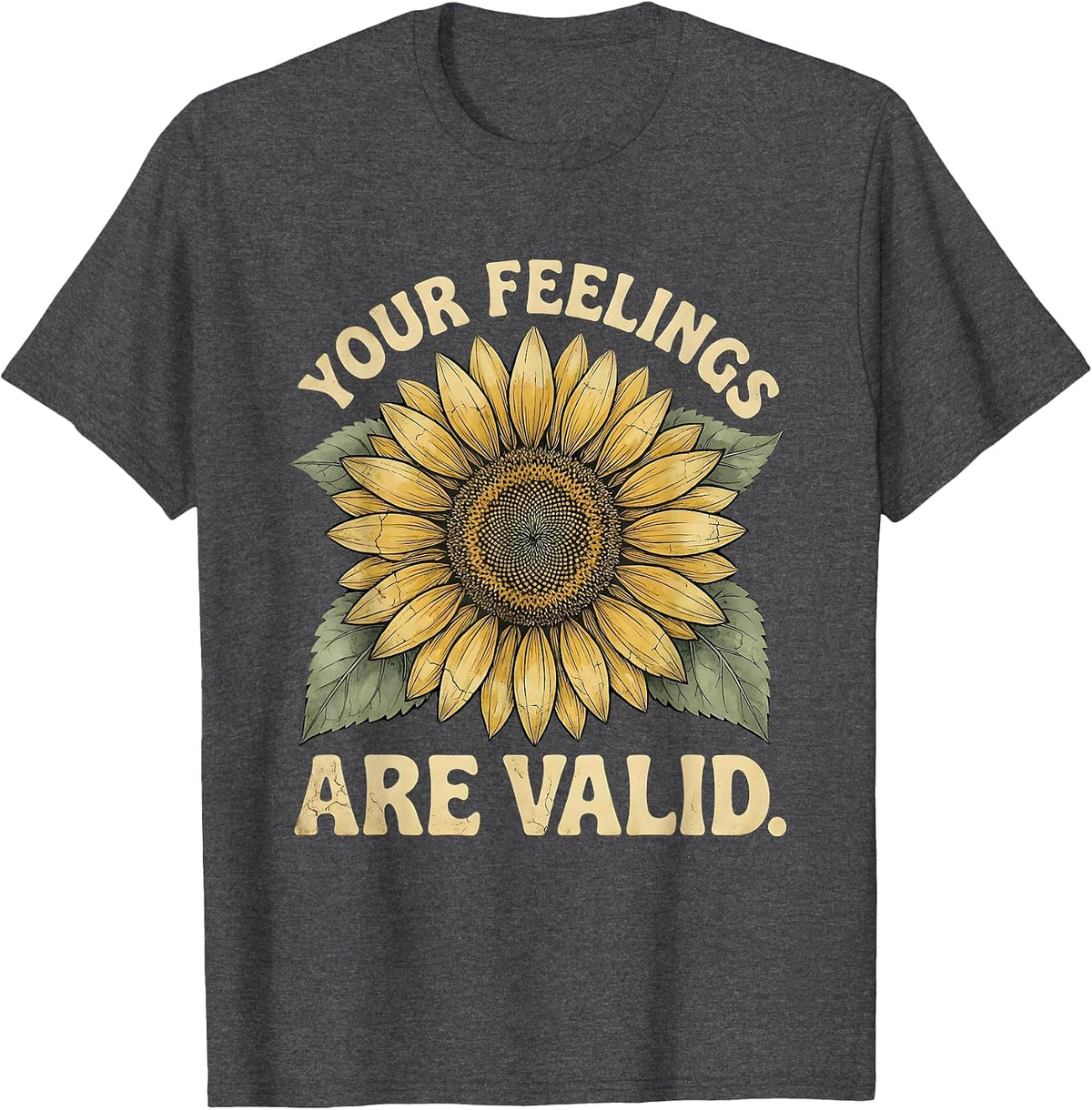 Men's Your Feelings Are Valid School Counselor Design T-Shirt - Dark Heather Grey