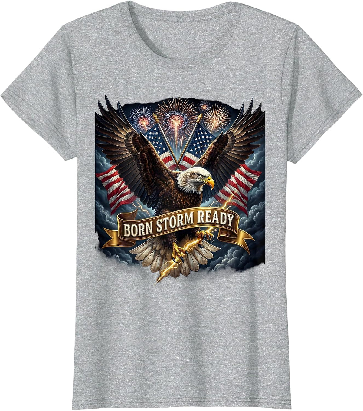 Women's Born Storm Ready Stronger Than The Storm Design T-Shirt - Heather Grey