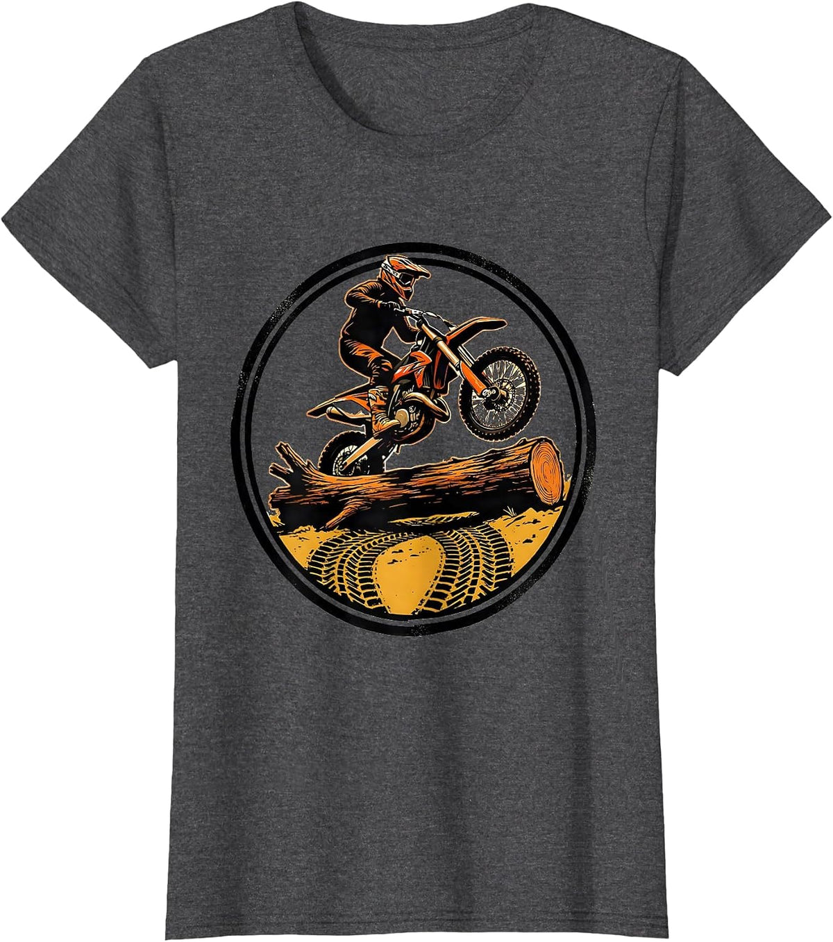 Women's Enduro Rider Dirt Bike Motocross Biker Humor T-Shirt - Dark Heather Grey