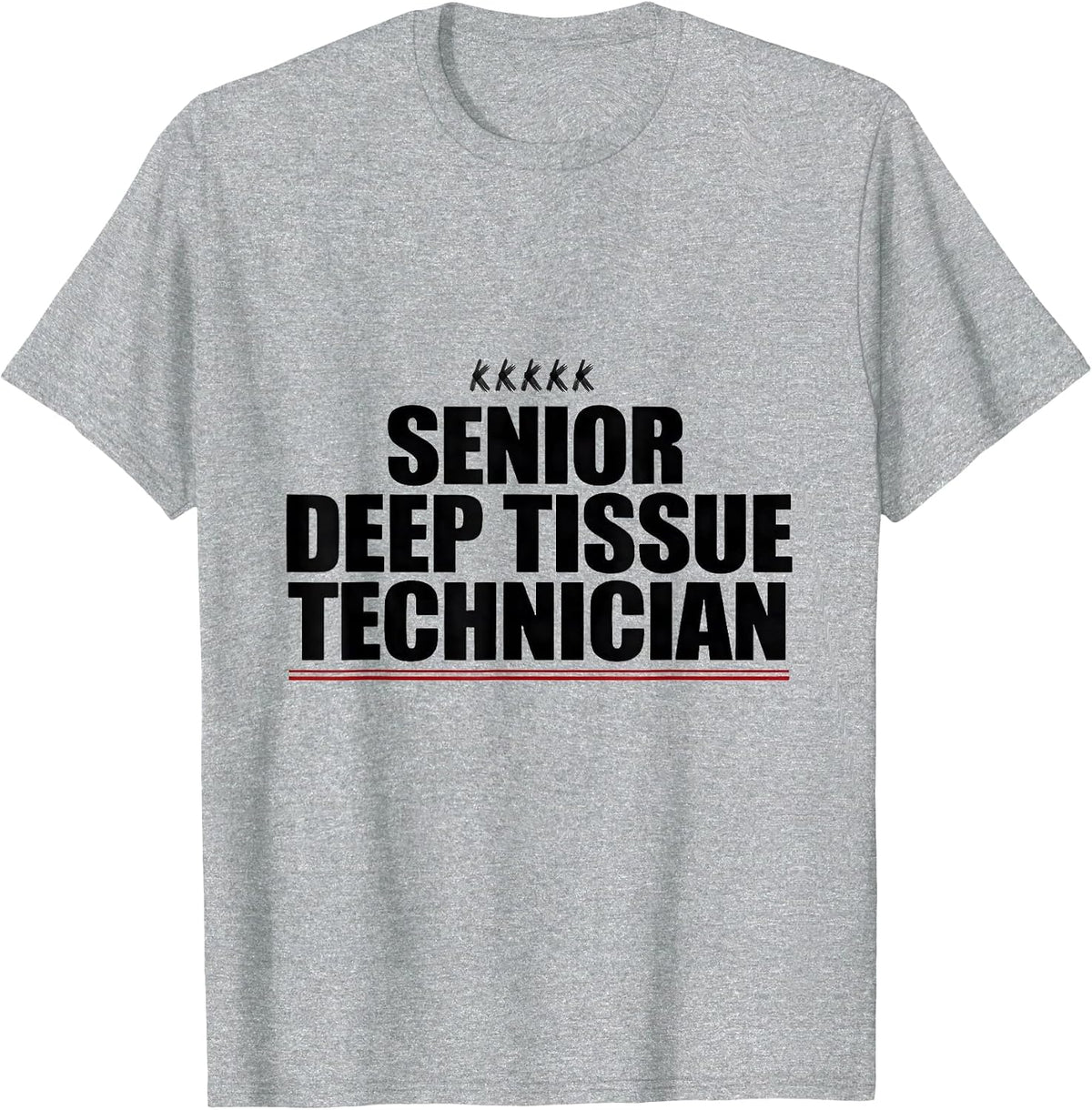 Men's Senior Deep Tissue Therapist Humor Massage Therapy Crew T-Shirt - Heather Grey