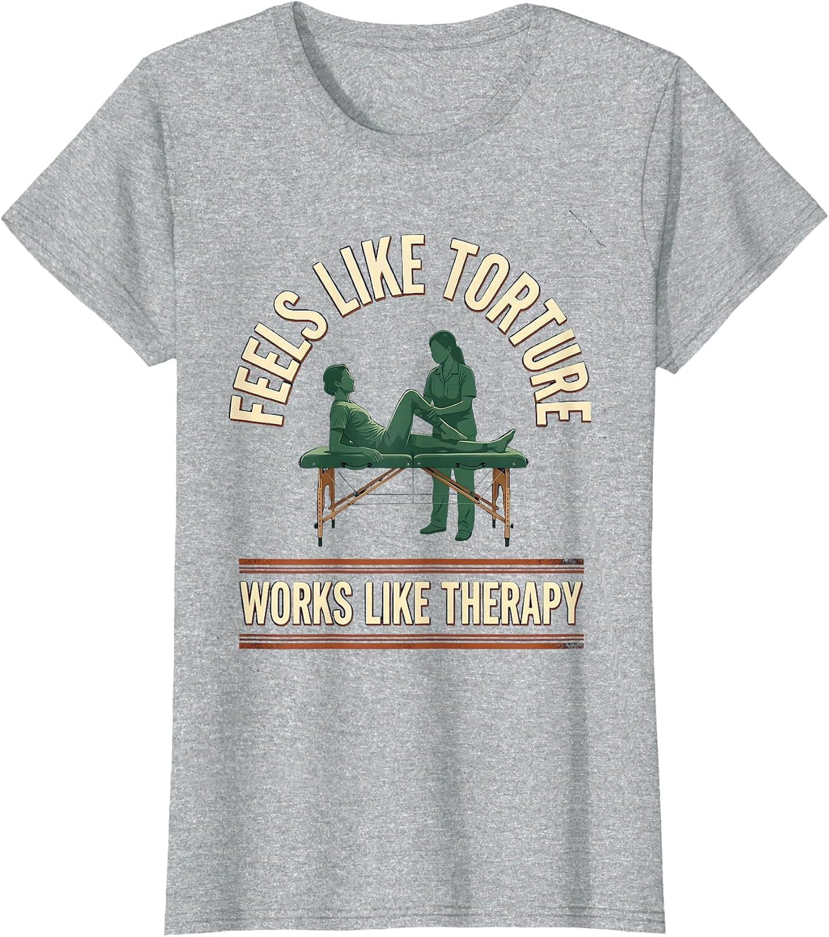 Women's Feels Like Torture, Works Like Therapy Vintage Physical T-Shirt - Heather Grey