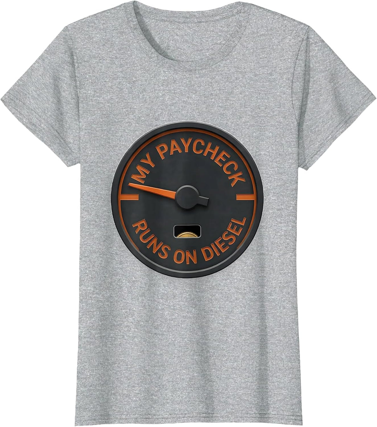 My Paycheck Runs On Diesel Funny Diesel Trucker Mechanic T-Shirt - Heather Grey