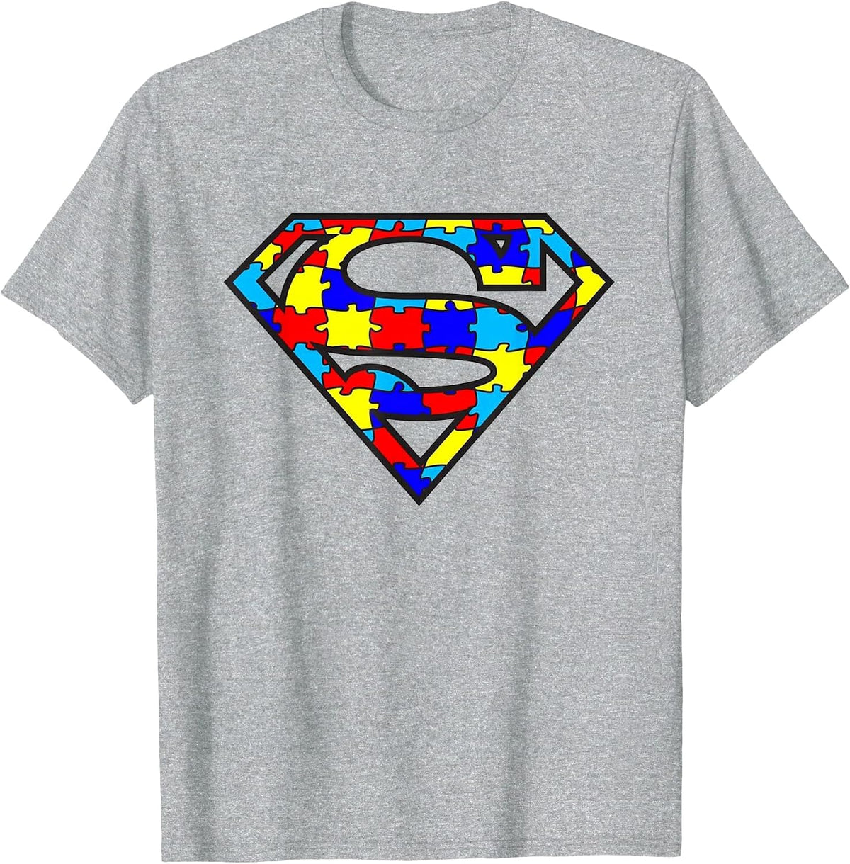 Funny Autism Awareness Superhero T-Shirt - Heather Grey