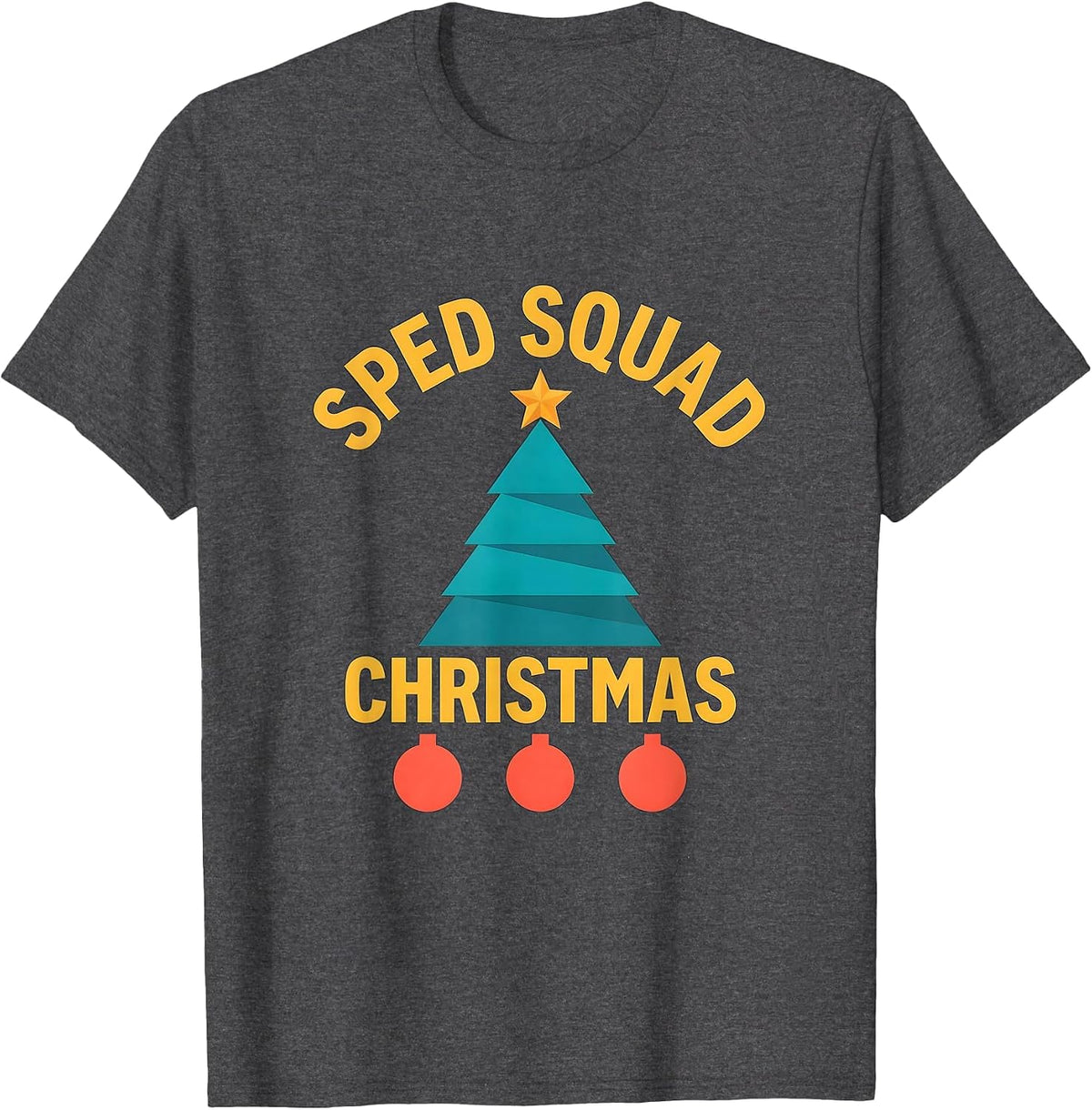 SPED Squad Christmas Funny Teacher Holiday Grade-Level Squad T-Shirt - Dark Heather Grey