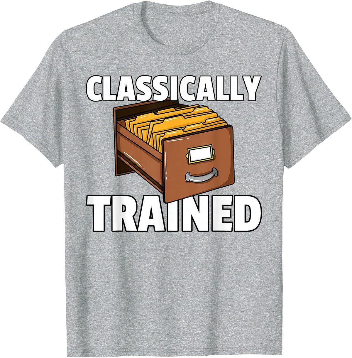 Card Catalog Library for Librarian T-Shirt - Heather Grey