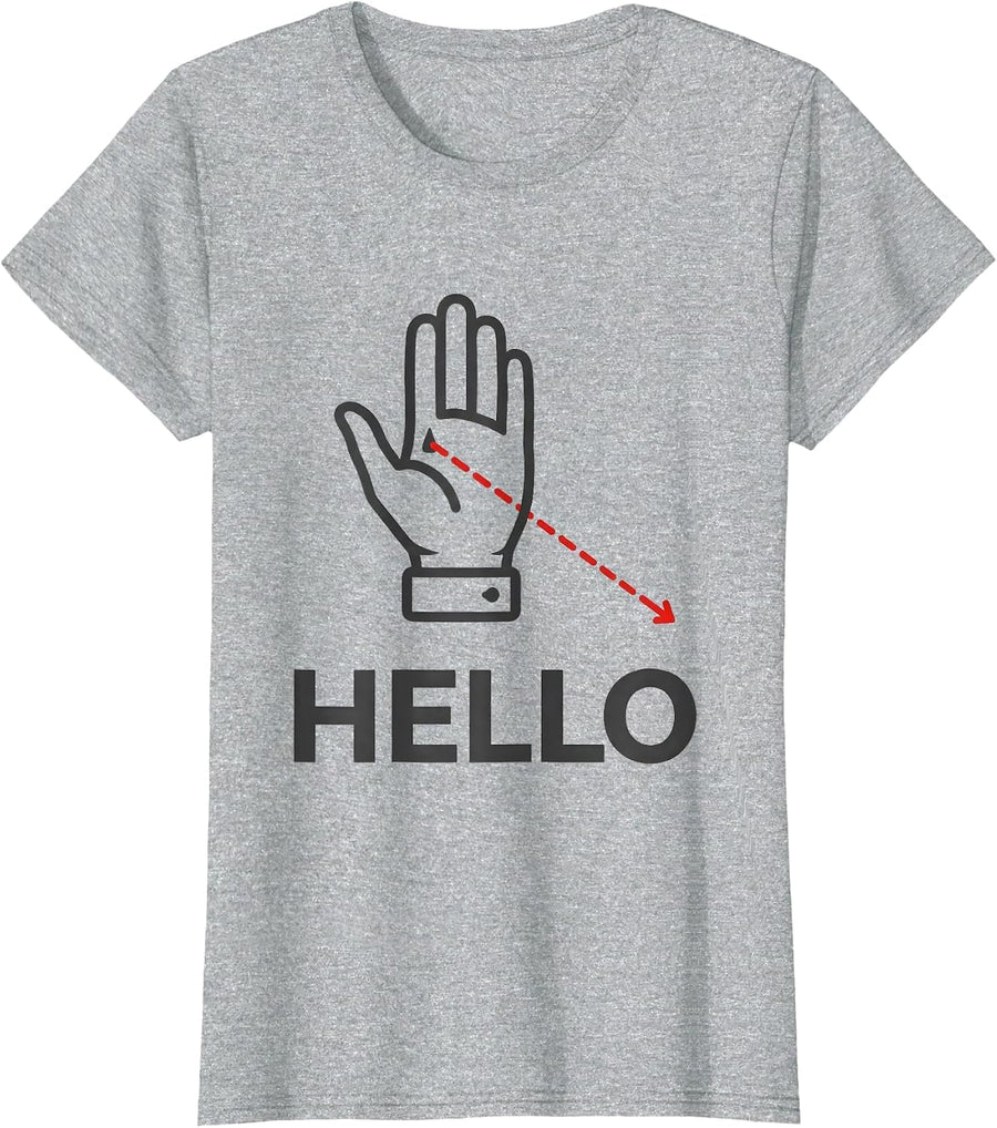 Hello Inclusive ASL Sign Language Teacher Awareness Gift T-Shirt - Heather Grey