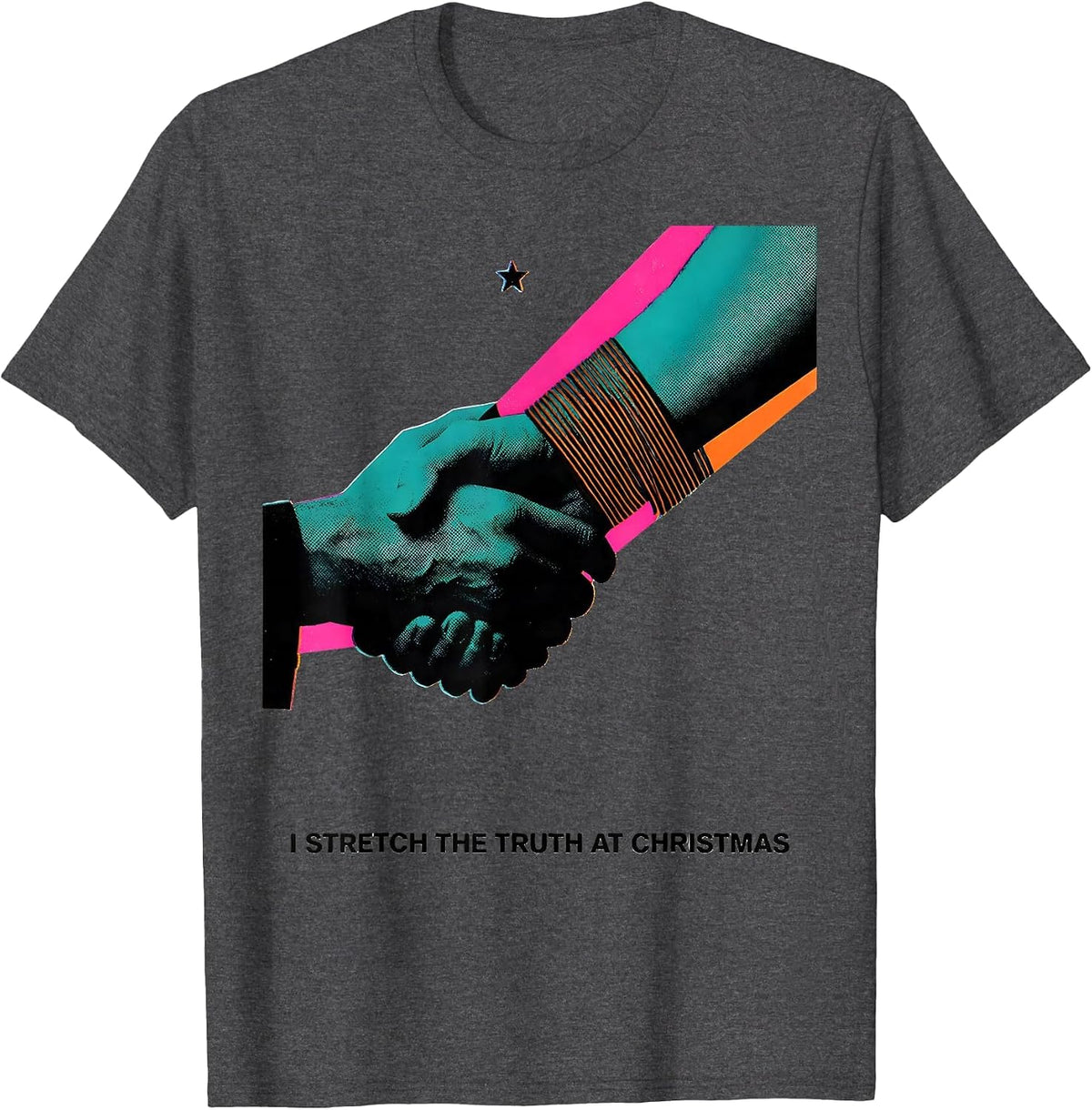 I Stretch The Truth At Christmas Funny Physical Therapist T-Shirt - Dark Heather Grey