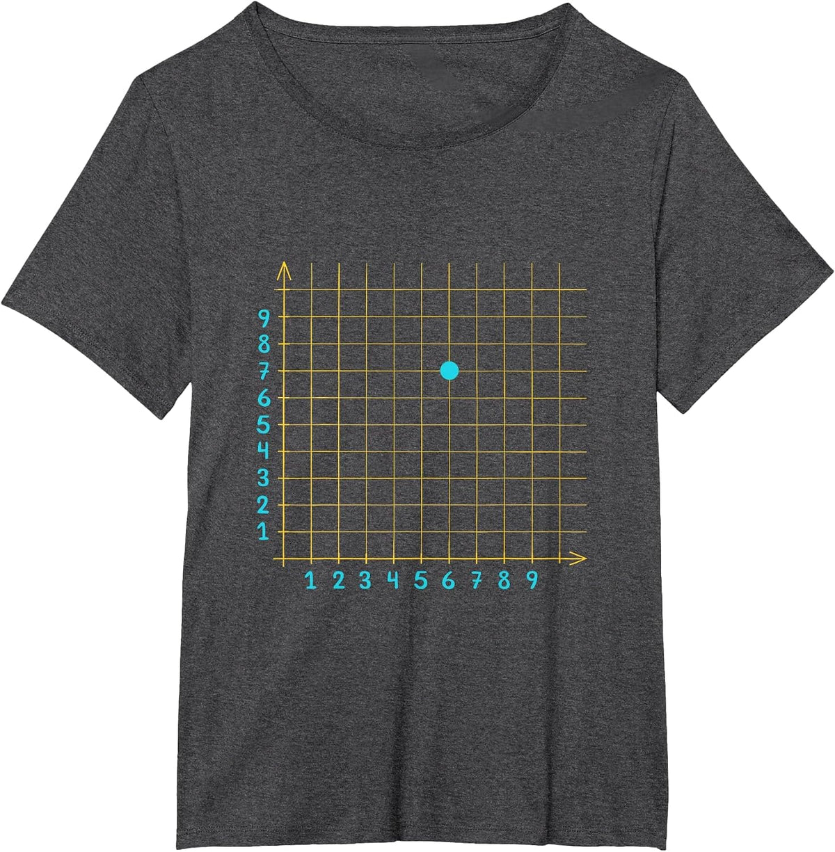 Mathletics Coordinate (6,7) Funny Math Teacher 67 Math Lover T-Shirt - Dark Heather Grey