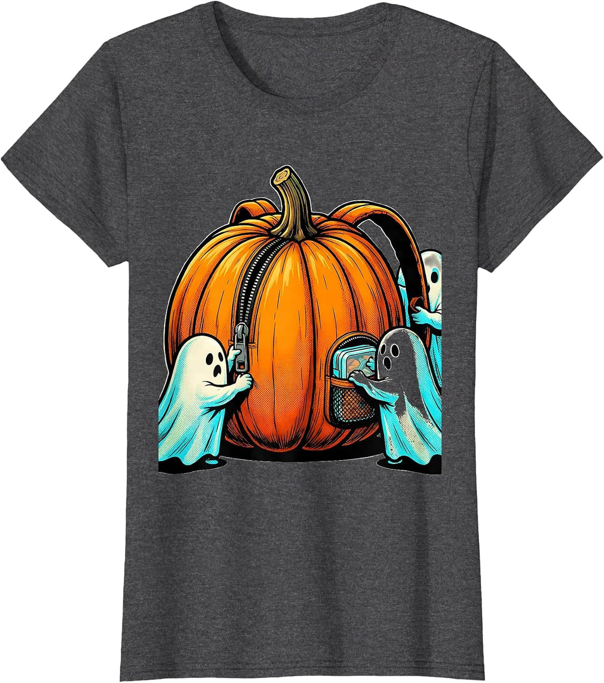 Women's Friendly Ghost Therapy Squad Occupational Therapy Halloween T-Shirt - Dark Heather Grey
