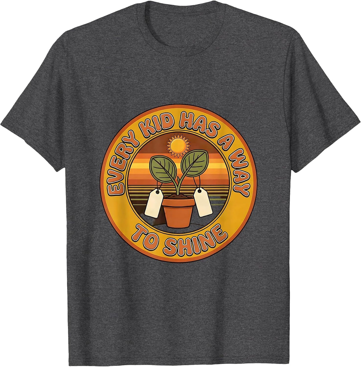 Men's Every Kid Has A Way To Shine Retro 70s Special Education T-Shirt - Dark Heather Grey