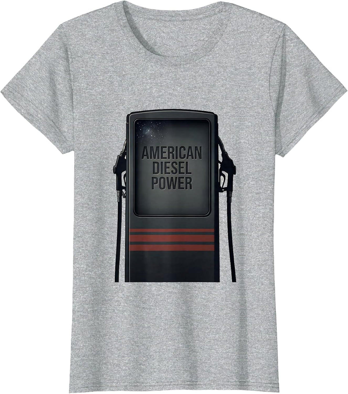 American Diesel Power Minimalist Trucker Occupational Pride T-Shirt - Heather Grey