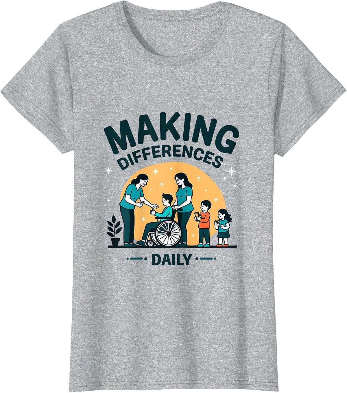 Making Differences Daily Occupational Therapy Design T-Shirt - Heather Grey
