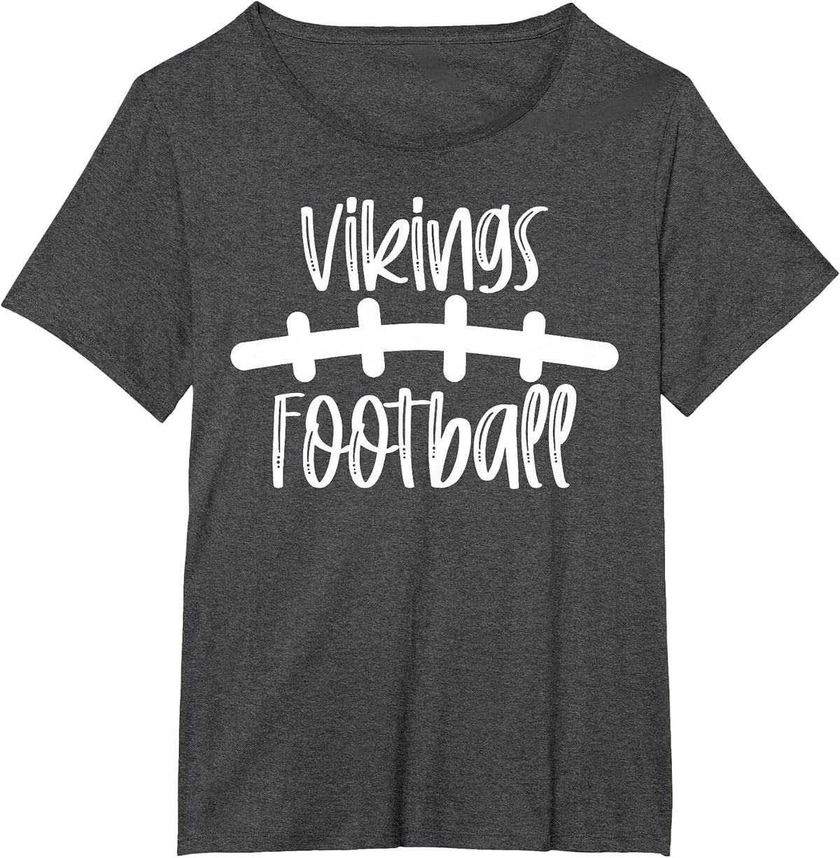Vikings Football School Spirit Team Mascot Game Night T-Shirt - Dark Heather Grey