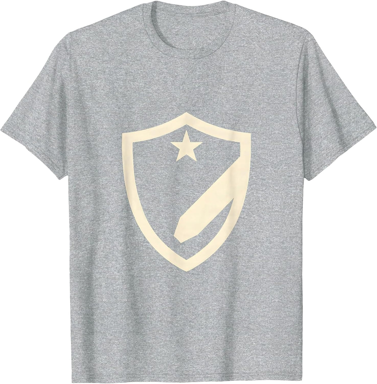 Men's Sped Teacher Shield Pencil Star Crest Design T-Shirt - Heather Grey