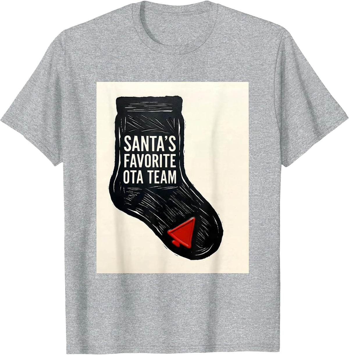 Men's Santa's Favorite OTA Team Funny Occupational Therapy T-Shirt - Heather Grey